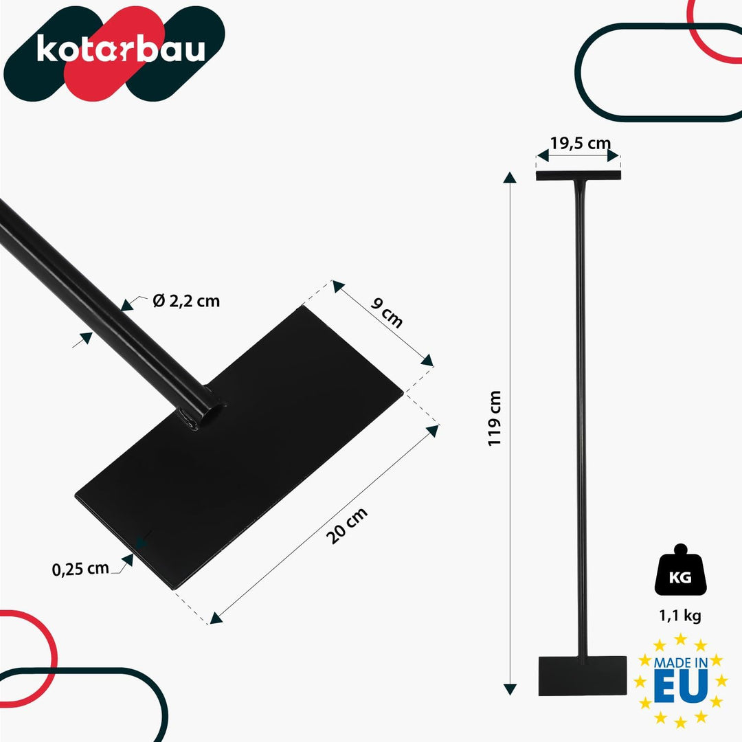 KOTARBAU® Eisschaber Metall Eisstösser mit Stiel 120 cm Eeisscharre Schwarz Eishacker Eisstösser Gar