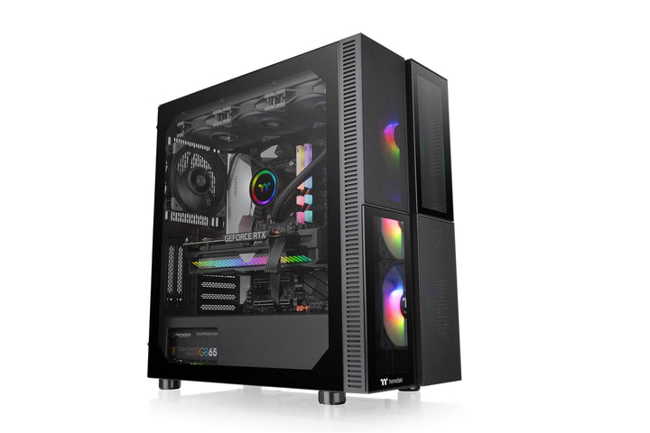 Thermaltake Versa T26 ARGB Black Mid-Tower-ATX-PC-Gehäuse Gehärtetes 4mm Glasseitenteil ATX Schwarz,