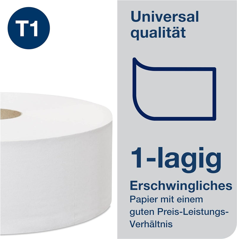 Tork 472117 Jumbo Toilettenpapier in Universal Qualität für das Tork T1 Jumbo Toilettenpapiersystem