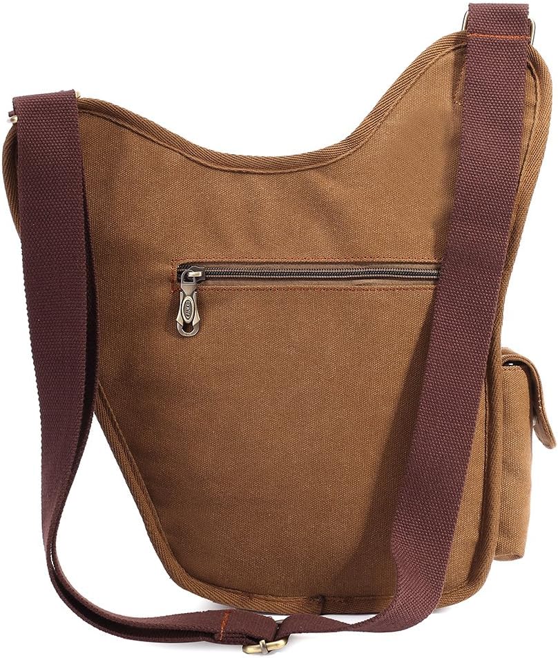 KAUKKO Canvas - Brusttasche für Damen und Herren - Umhängetasche 1-khaki, 1-khaki