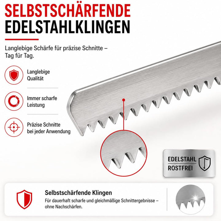 Tefal 8523.31 Elektrisches Messer | 100 Watt | Edelstahlkling | geeignet für Tiefkühl-Gut | weiss/gr
