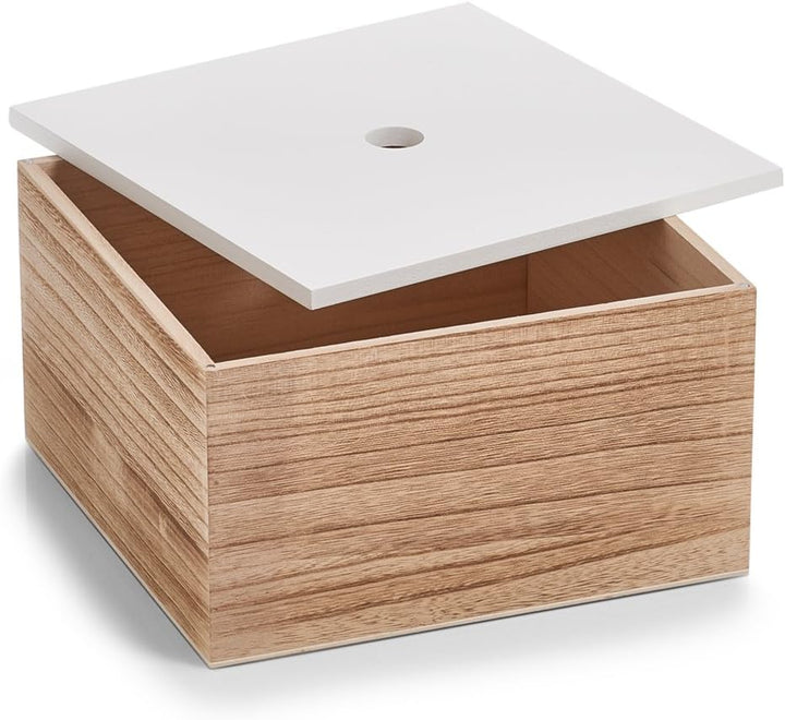 Zeller Aufbewahrungsbox, 3er Set, ca. 16 x 16 x 8 cm; 20 x 20 x 11,2 cm; 24 x 24 x 14 cm, weiss/Natu