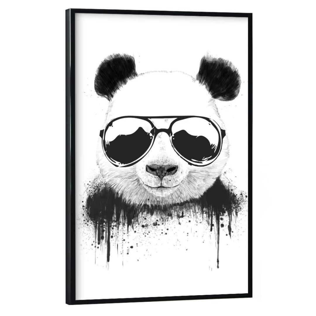 artboxONE Poster mit schwarzem Rahmen 60x40 cm Tiere Cool Panda - Bild Panda Graffiti Panda 60x40 cm