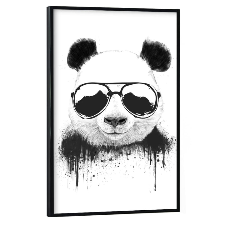 artboxONE Poster mit schwarzem Rahmen 60x40 cm Tiere Cool Panda - Bild Panda Graffiti Panda 60x40 cm