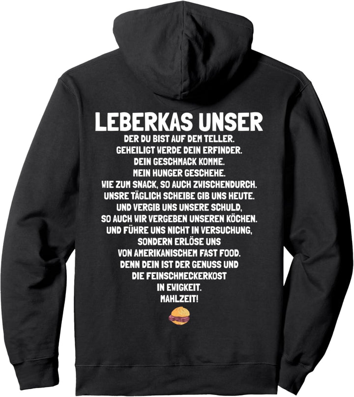 Leberkas Unser Gebet | RÜCKENPRINT | Lustiges Leberkäse Pullover Hoodie