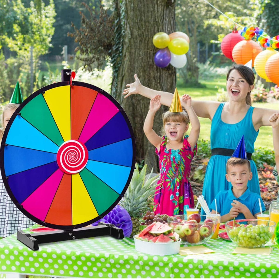 COSTWAY 24" Glücksrad Spielzeug Farbe Rad Spiele für Lotteriespiele Wortspiele, inkl. Radiergummi un