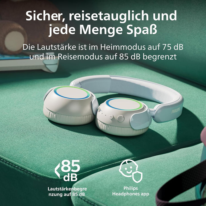 PHILIPS TAK4200BL 4200 Serie Kabellose Faltbare On-Ear-Kinderkopfhörer | Lautstärkebegrenzung, Audio