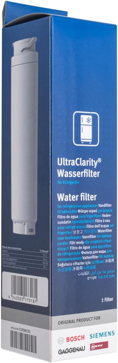 BSH - Interner Wasserfilter UltraClarity kompatibel mit Bosch, Siemens, Neff, Gaggenau Kühlschränken