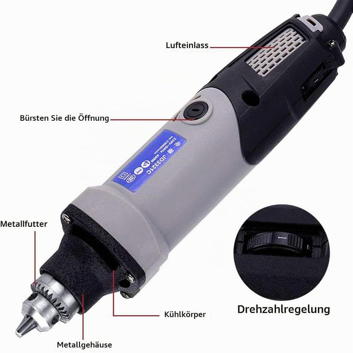 BuyWeek Geradschleifer, 400W Elektro Rotationswerkzeug 6 Positionen Elektrischer Geradschleifer mit