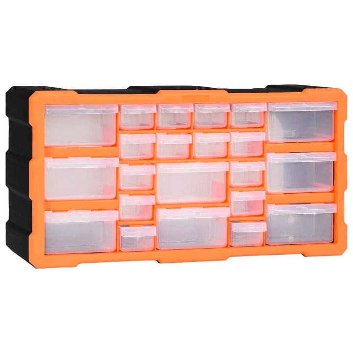 Multi-Schubladen-Organizer mit 22 Schubladen 49x16x25,5 cm Orange und Schwarz 22 Schubladen, Orange