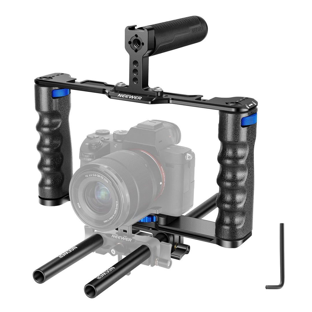 NEEWER Montageset für Videokamera, Aluminiumlegierung, mit Zwei oberen Griffen, 15 mm, kompatibel mi