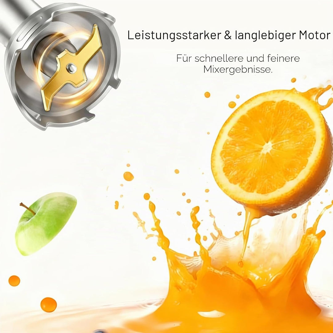 MegaWise Pro Titanverstärkter 5-in-1-Stabmixer, leistungsstarke 400 W mit 80% schärferen Klingen, ka