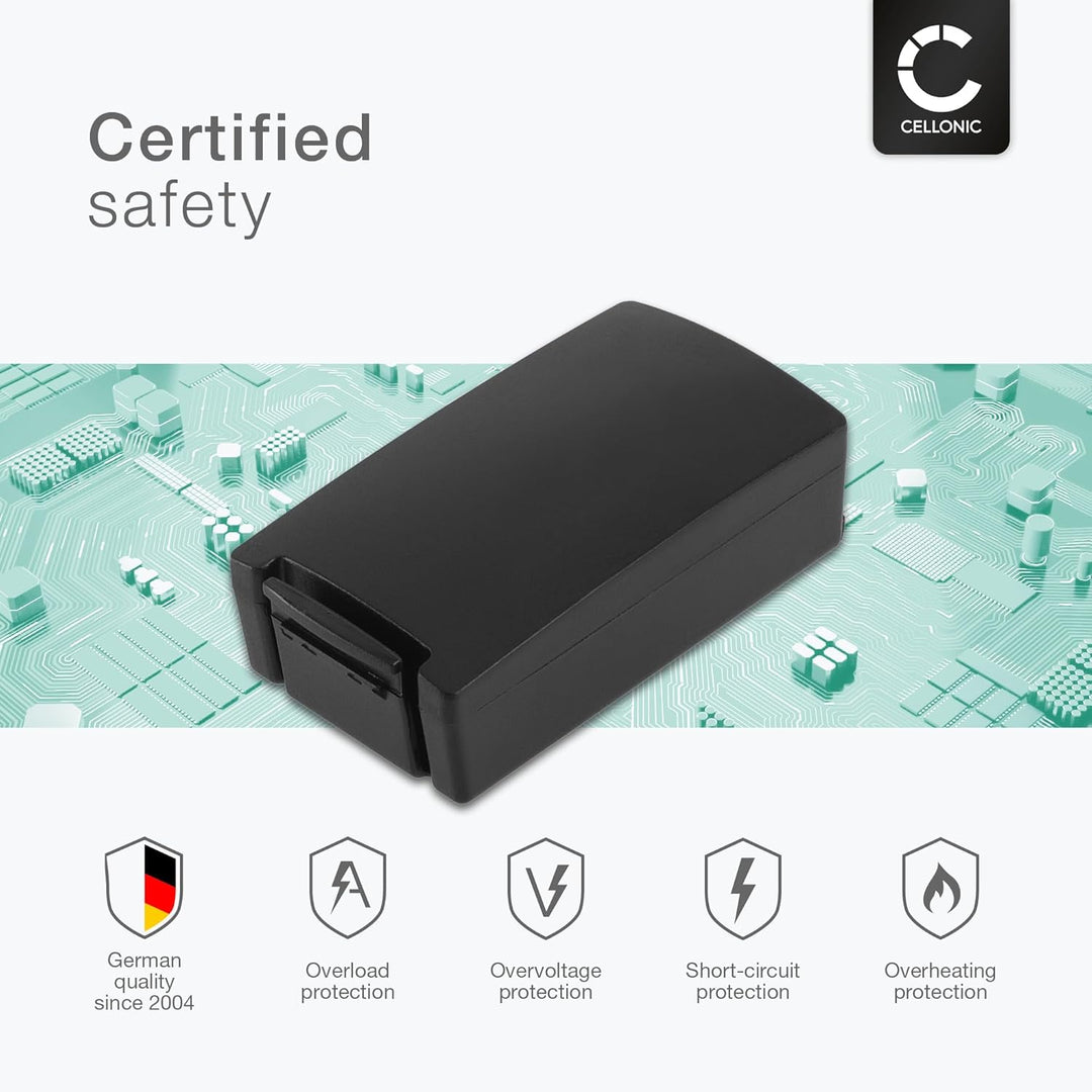 CELLONIC, Barcode-Scanner Akku kompatibel mit Datalogic Falcon X3, Falcon X4, Falcon X3 Plus (6800mA