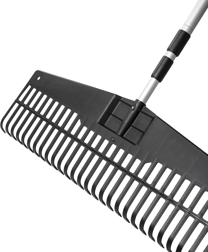 UPP Jumbo Garten Rechen: stufenlos von 75cm - 150 cm Aluminium Teleskopstiel für effizientes Gartenr