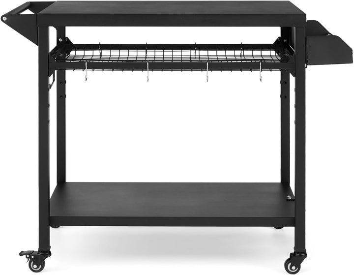 Garvee Grillwagen mit Rädern, Outdoor BBQ Tisch Pizzaofenständer, Beweglicher Vorbereitungstisch mit