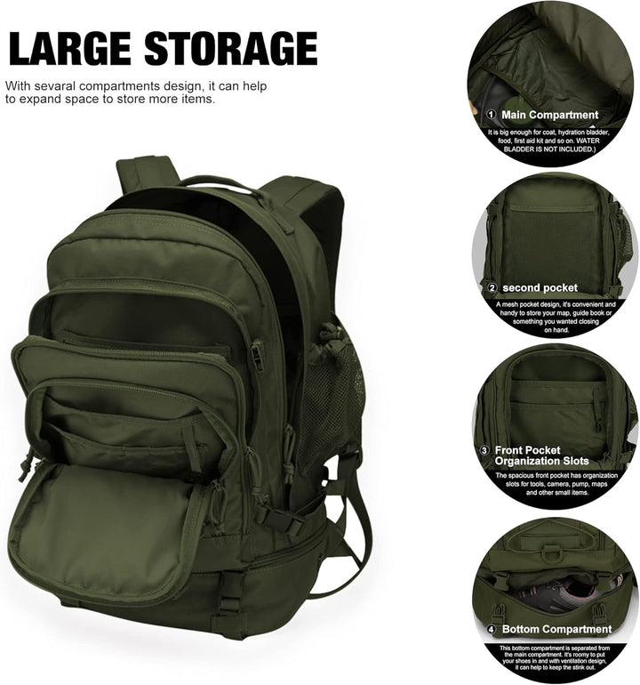 Mardingtop 28L Rucksack Taktischer Rucksack Wanderrucksack Trekkingrucksack Angelrucksack für Surviv