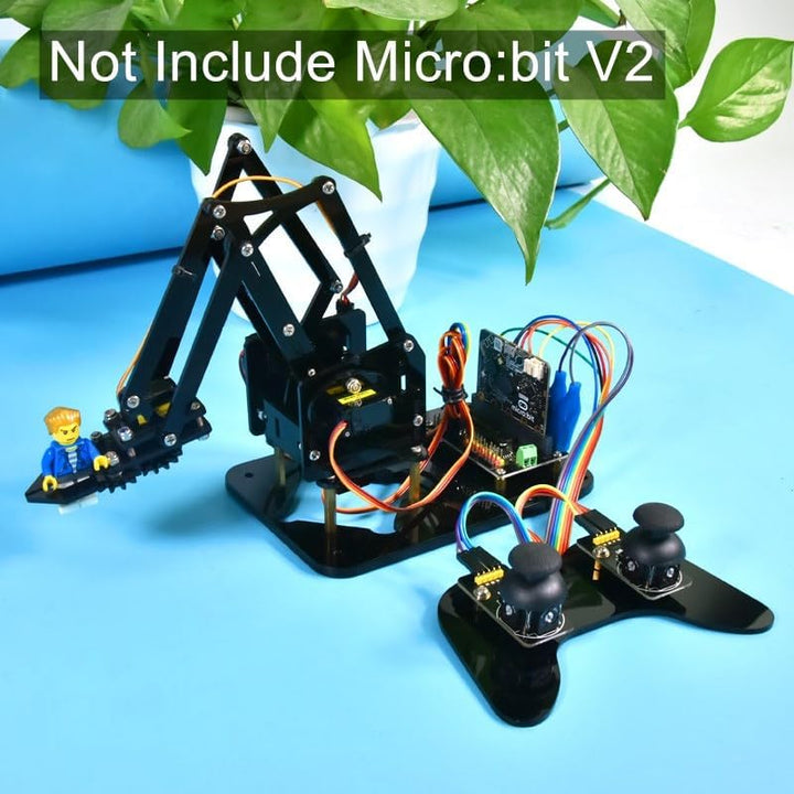 KEYESTUDIO 4DOF Robot Arm Kit (Exclude Microbit V2) Compatible with BBC Micro:bit V2, DIY Robot Kit