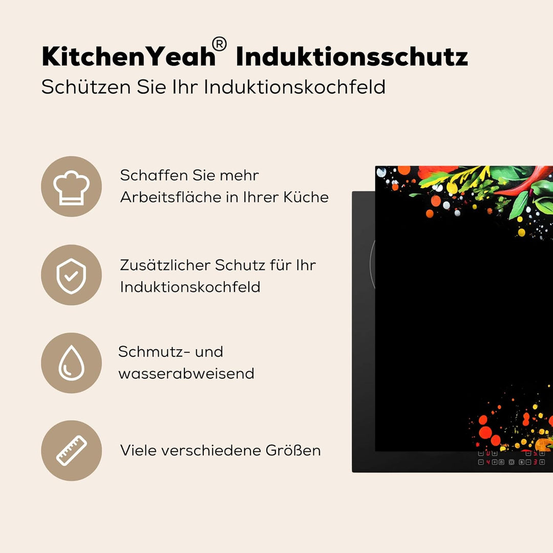 KitchenYeah© Herdabdeckplatte Einteilig 59x51 cm Küche Ceranfeld Abdeckplatte Cerankochfeld Abdeckun