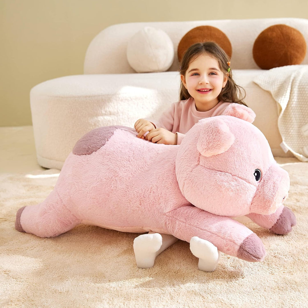 IKASA Gross Schwein Stofftier Riesen Kuscheltier,78cm Gross Plüschtier Süsse Riesige Flauschige Weic