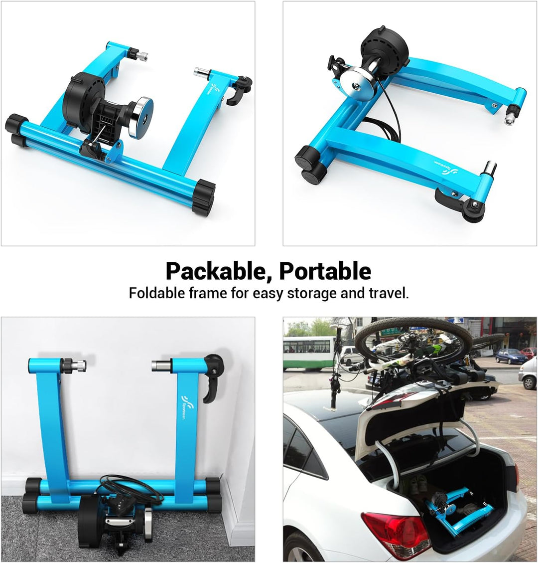 Fahrradtrainer, Sportneer Heimtrainer, Magnetbremse, 6 Widerstandseinstellungen mit Geräuschreduzier