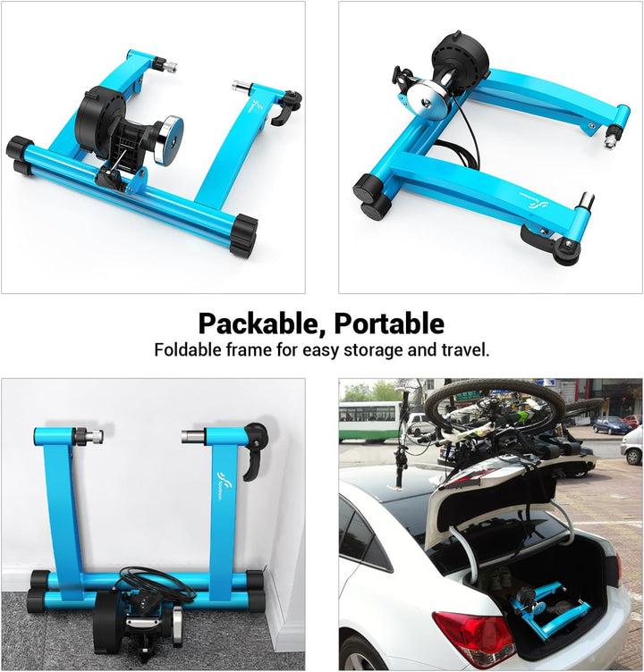 Fahrradtrainer, Sportneer Heimtrainer, Magnetbremse, 6 Widerstandseinstellungen mit Geräuschreduzier
