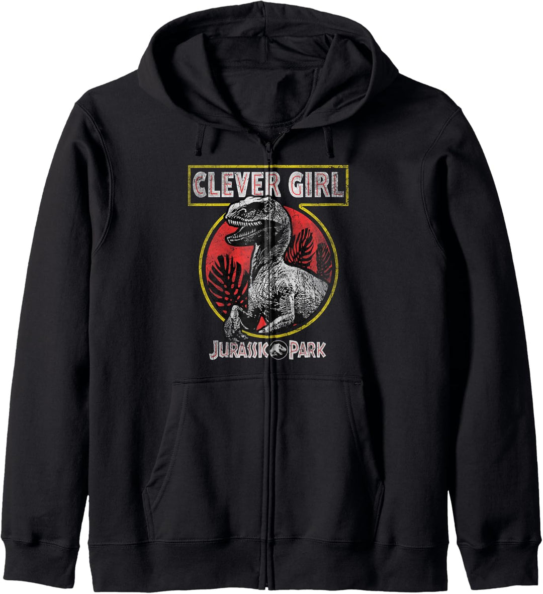Jurassic Park Clever Girl Raptor Roar Circle Logo Kapuzenjacke
