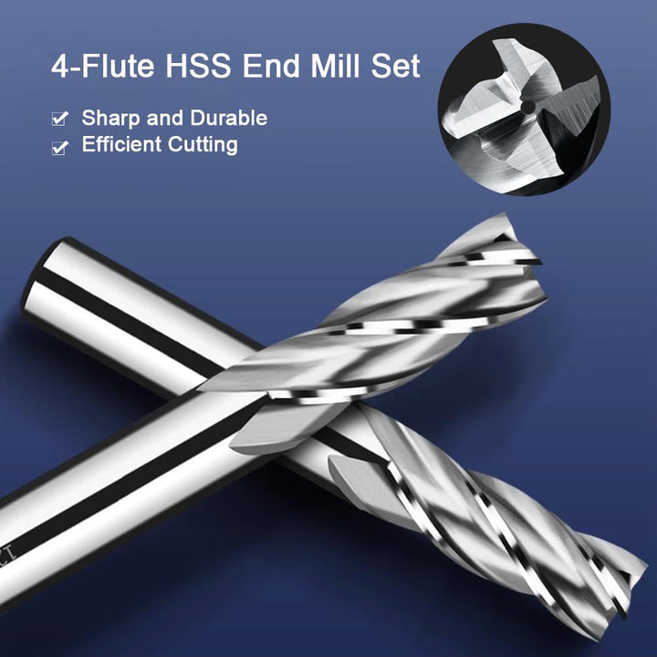 ASNOMY 24mm HSS Schaftfräser CNC Drehmaschine geraden Schaft, 4 Flöte Spiralfräser Schneide Schaftfr