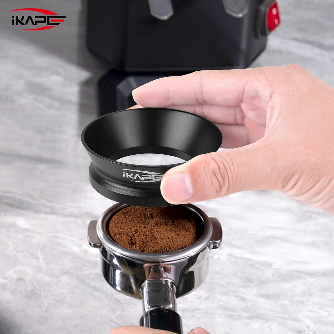 IKAPE 58mm Espresso-Dosiertrichter, Magnetischer Dosiertrichter mit 8 Magneten, Kaffeedosierring Kom