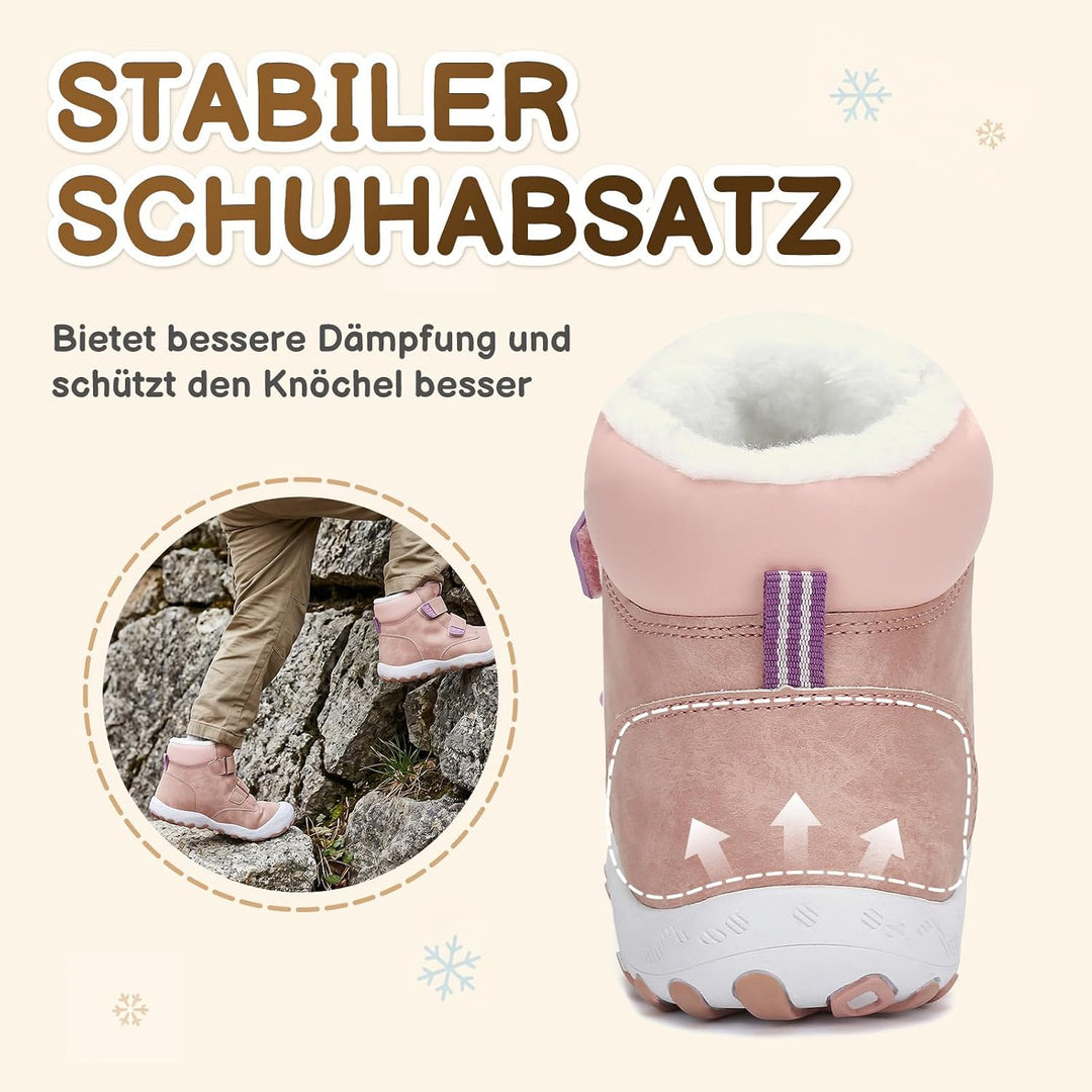 Mishansha Kinder Winterschuhe Gefüttert Winterstiefel für Jungen Mädchen Gr.24-38 30 EU Pink, 30 EU