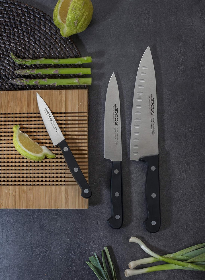 Arcos Messerset 3-teilig - Edelstahl Nitrum, Professionelle Küchenmesser - Ergonomischer Griff aus P