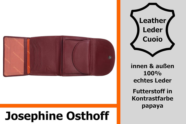 Josephine Osthoff Geldbörse Damen Leder Gross Portemonnaie KleinGeldbörse Herren Kreditkartenetui Mü