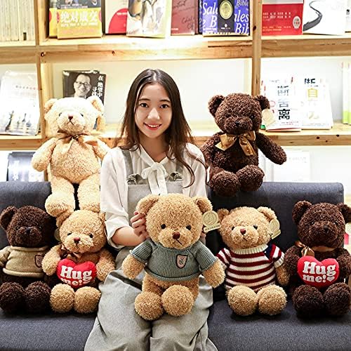 TROYSINC Teddybär Weiches Fell Teddybär mit Kapuze Tatzendruck Plüschtier Kuscheltier Stofftier Gesc