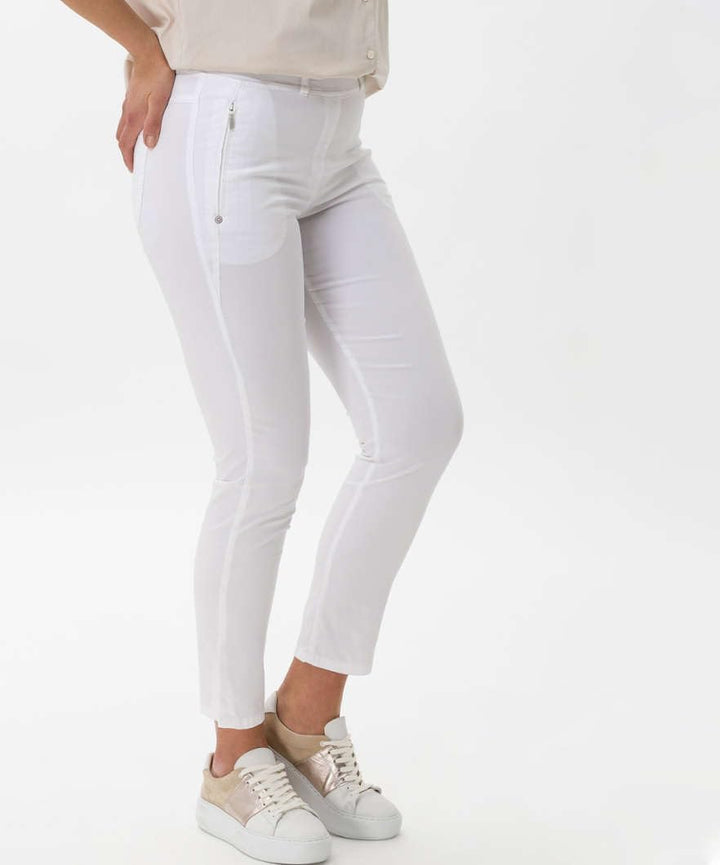 Damen Style Lavina Verkürzt Rundum Schlupf Light Summer Cotton Hose 32W / 32L Weiss, 32W / 32L Wei&amp;
