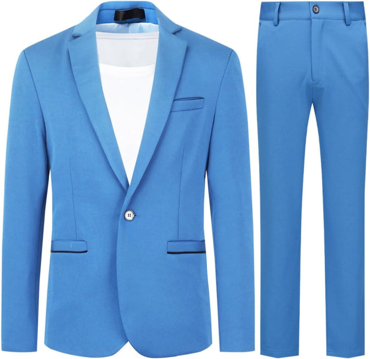 Allthemen Anzug Herren 2 Teilig Slim Fit Herrenanzug EIN Knopf Business Hochzeitanzug für Männer L H