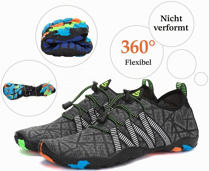 SAGUARO Badeschuhe für Herren Damen - 7/9 Drainagelöcher Schnelltrocknende rutschfest, Gr 35-48 39 E