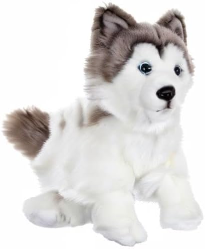 GIPSY TOYS - Sitzender Hund 25 cm Husky - Kuscheltier für Kinder - In 8 verschiedenen Modellen erhäl