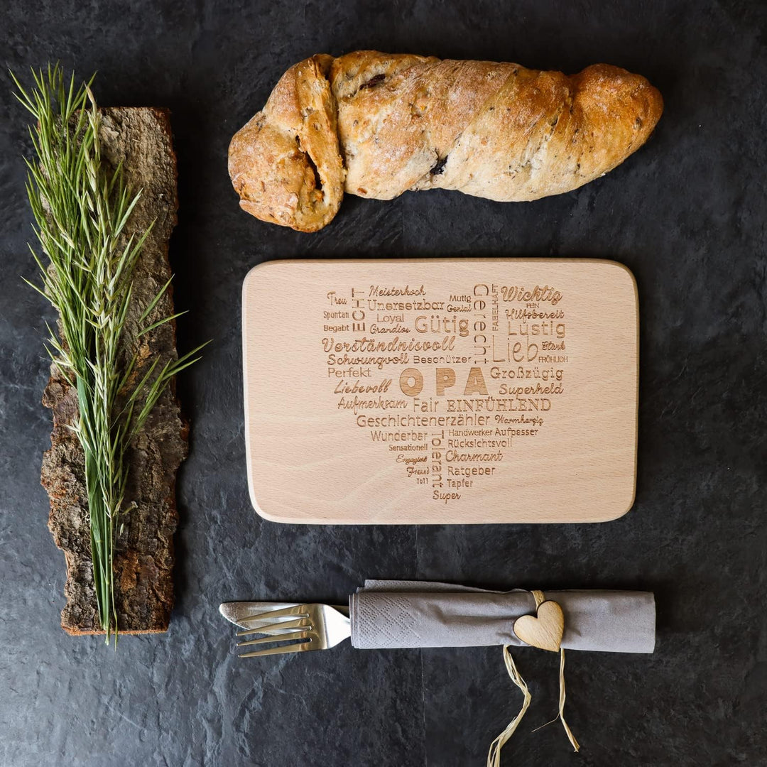 Spruchreif · 2er Set Frühstücksbrettchen Oma und Opa · Brotzeitbrett mit Gravur · Geschenkidee Gross