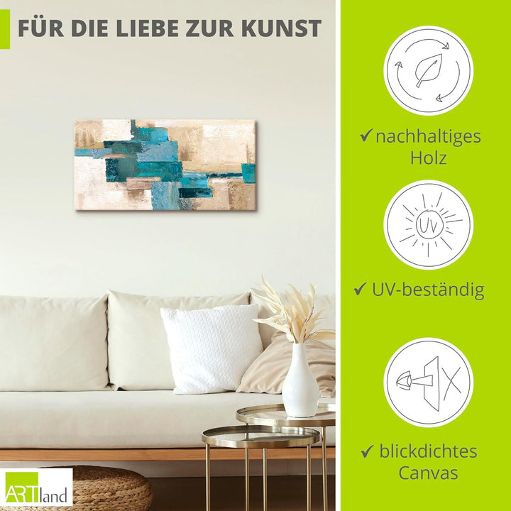 ARTland Leinwandbilder Wandbild Bild Leinwand 100x100 cm Quadratisch Gemälde Modern Abstrakte Kunst