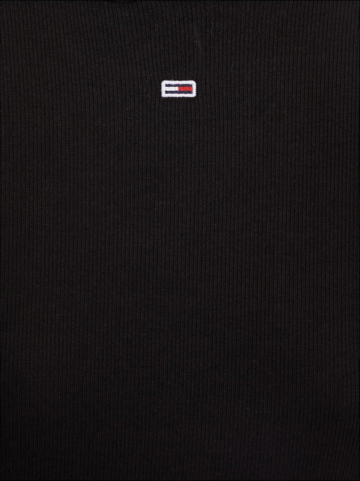 Tommy Jeans Damen Tjw BBY Essential Rib Ls Dw0dw14277 Langarm Strickoberteile XXS Schwarz, XXS Schwa
