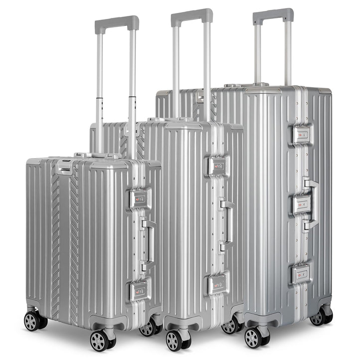 WINLIFE 3in1 M+L+XL Handgepäck(53cm) + Checkin-Trolley(65cm) + XL Koffer(75cm) Reisekoffer Set mit A