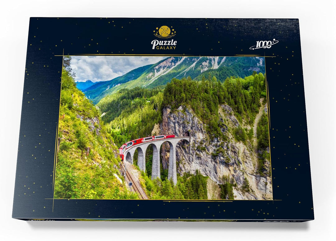 Glacier Express auf dem Landwasserviadukt, Schweiz - Premium 1000 Teile Puzzle - MyPuzzle Sonderkoll