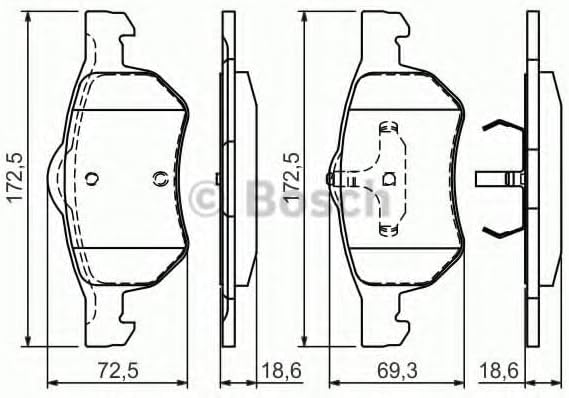 Bosch BP384 Bremsbeläge - Vorderachse - ECE-R90 Zertifizierung - vier Bremsbeläge pro Set