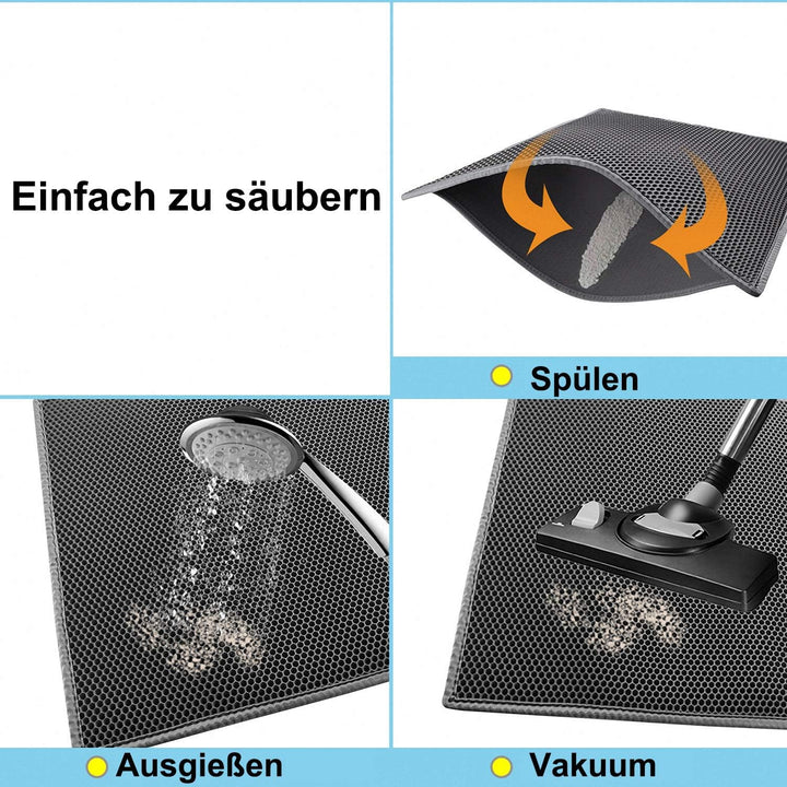 Pieviev Katzenklo Matte, Katzenstreu Matte Katzenklo Unterleger Waben Design Katzenklo Vorleger wass