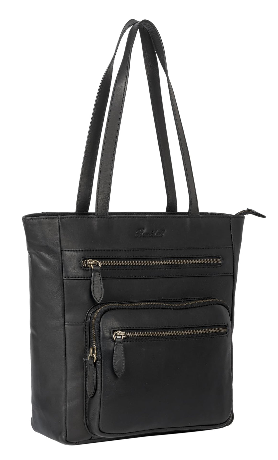 Benthill Schultertasche Damen Echt Leder | Shopper aus echtem Rindsleder | Vintage Handtasche mit vi
