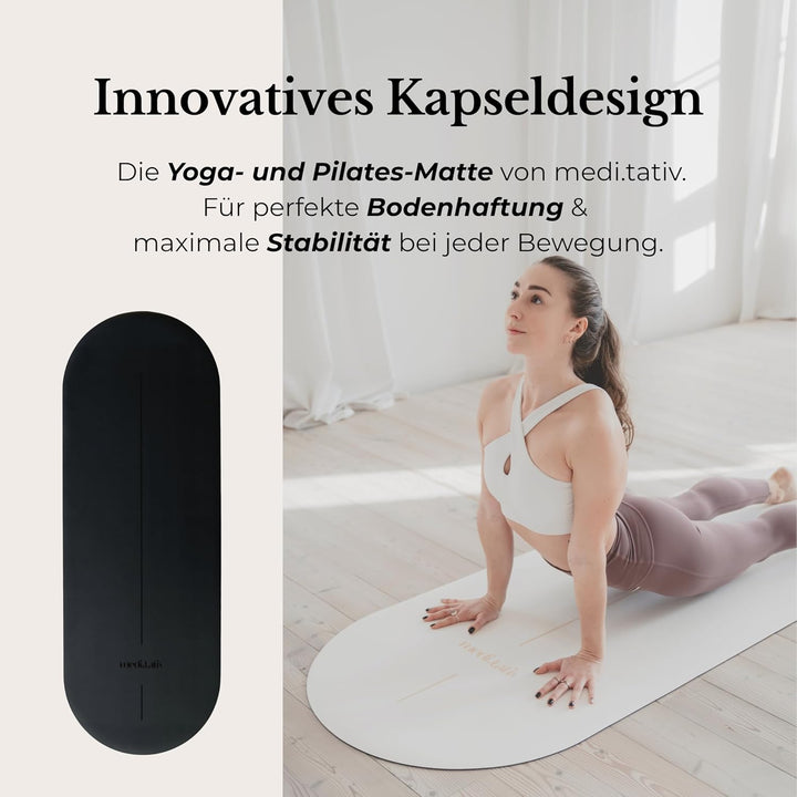 Ovale Yogamatte & Pilatesmatte in Kapselform | 190×68×0,42cm | Gelenkschonend & Rutschfest aus Natur