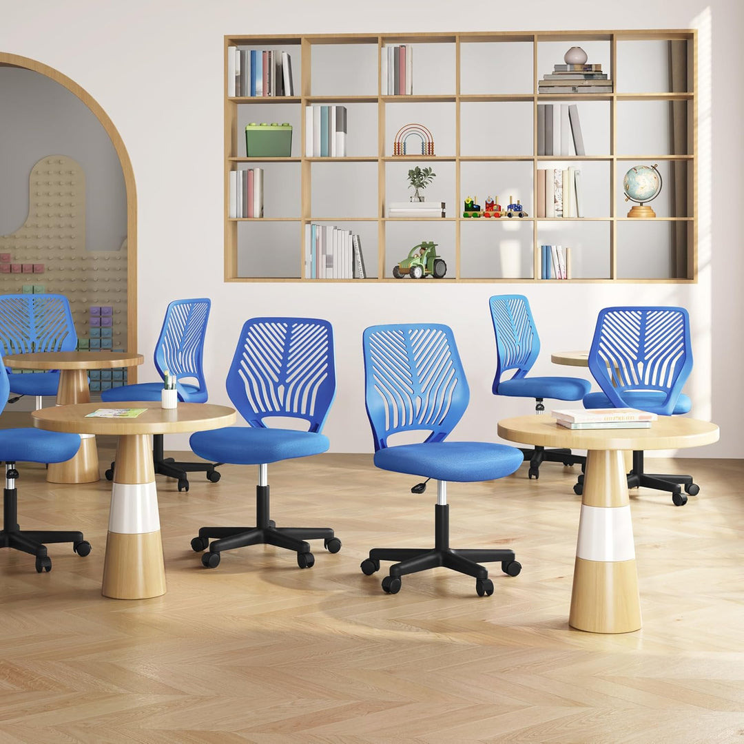 Yaheetech Bürostuhl Ergonomisch Schreibtischstuhl ohne Armlehnen Drehstuhl mit Rücklehne Arbeitsstuh
