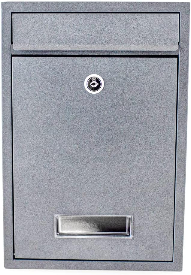 BITUXX® Kompakter Mini Briefkasten Wandbriefkasten Letterbox erweiterbar zur Briefkastenanlage (Anth