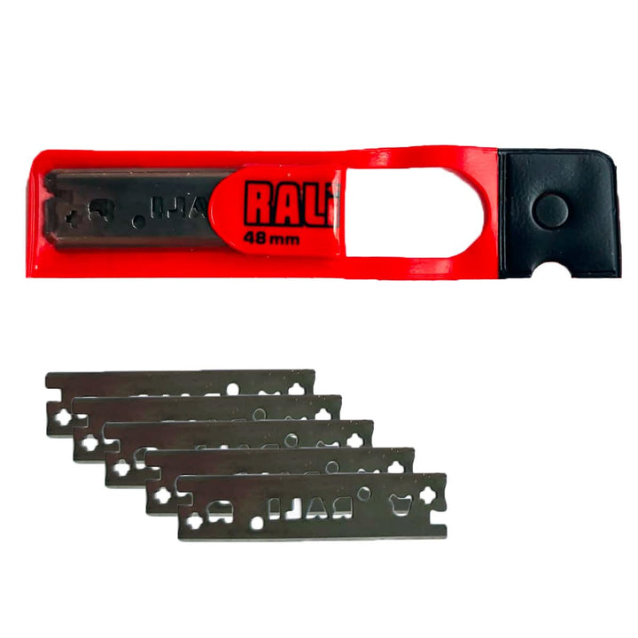 RALI Pack mit 5 Stück 48 mm Chromhobelklingen Ersatz für RALI 105, 220, 260 Hobel | Umkehrbare Bi-Cu