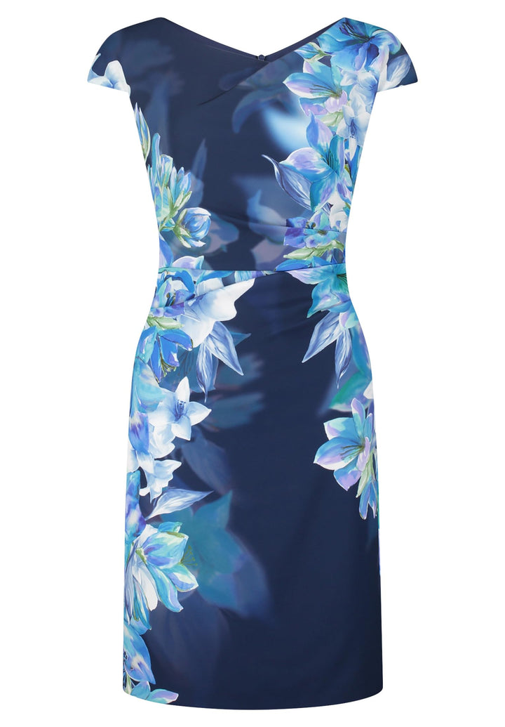 Vera Mont Damen Cocktailkleid mit Blumenprint 40 Dark Blue/Blue, 40 Dark Blue/Blue