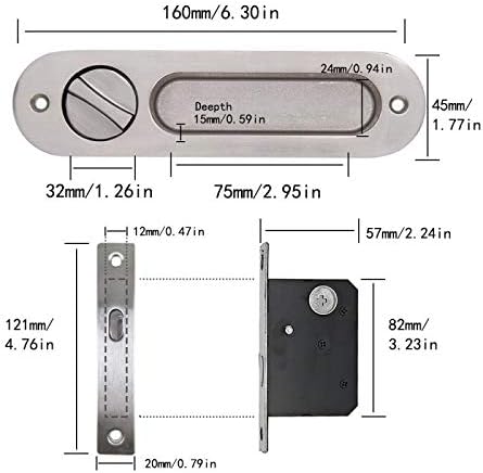 LWZH Schiebetür Einsteckschloss Griff Unsichtbarer versenkter Griff Riegel Innenmöbel Holztürschloss